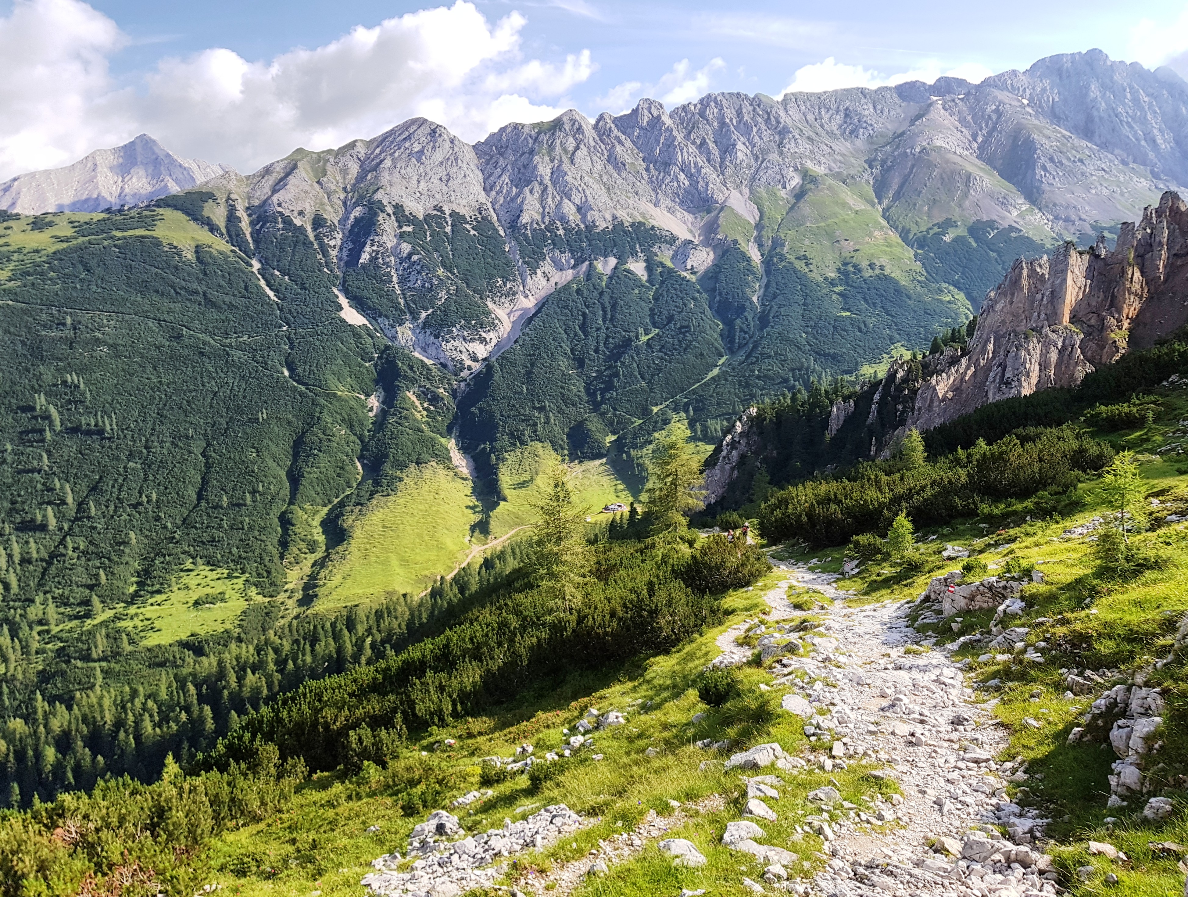 Weg mit Bergpanorama